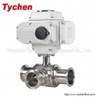 Dn20 Tri Clamp Three Way Sanitary Motorized Ball Valve